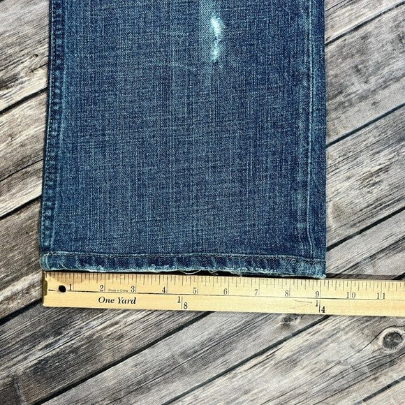 Diesel Zatiny Bootcut Jeans 32x31 Mens Blue Denim Distressed Pants Button Fly - Picture 11 of 12